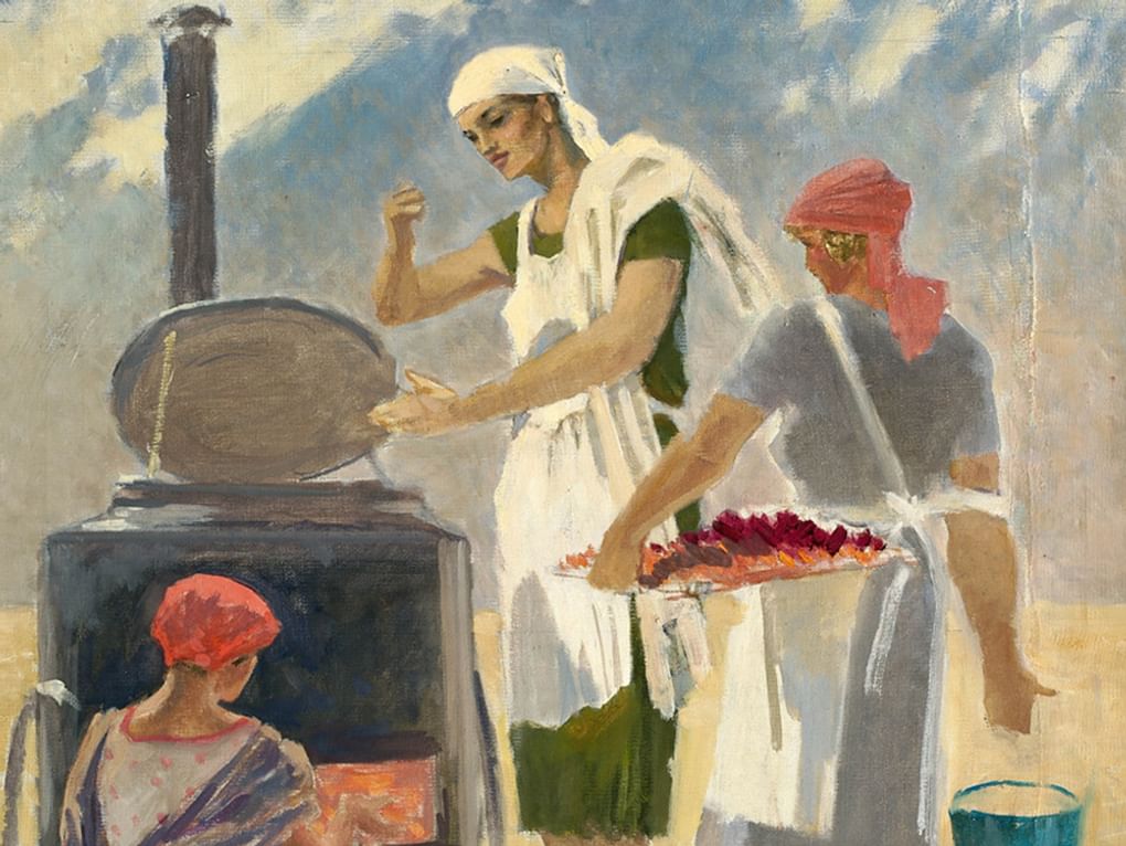Александр Самохвалов. В полях (фрагмент). 1927. Вологодская областная картинная галерея, Вологда